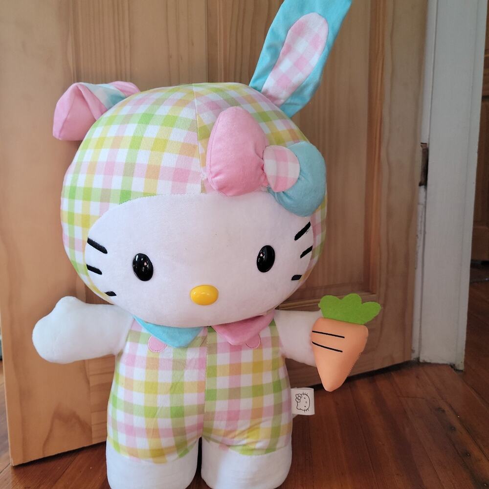 Hello Kitty Easter 2022 Checkered Bunny Greeter Retired